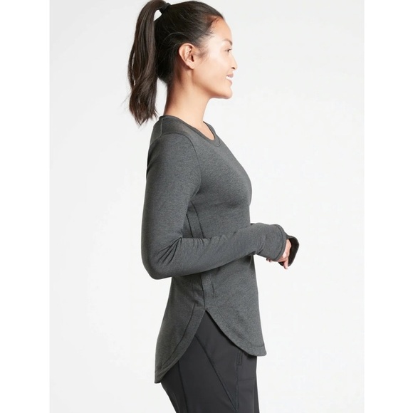 Athleta Uptempo Long Sleeve Thumb Hole Top, Grey‎ - Size SP - Picture 3 of 8